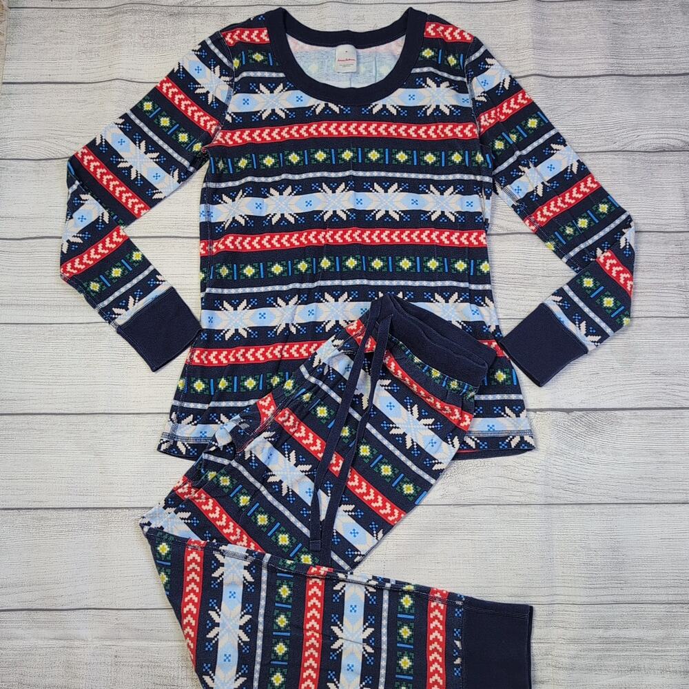 Women's Medium Hanna Andersson Scandi Fair Isle Long John Pajamas